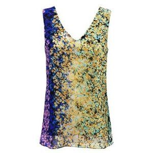 cabi Wraparound Blouse -- Colorful -- Screenprint Floral --  Large